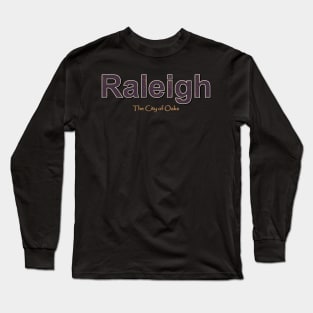 Raleigh Grunge Text Long Sleeve T-Shirt